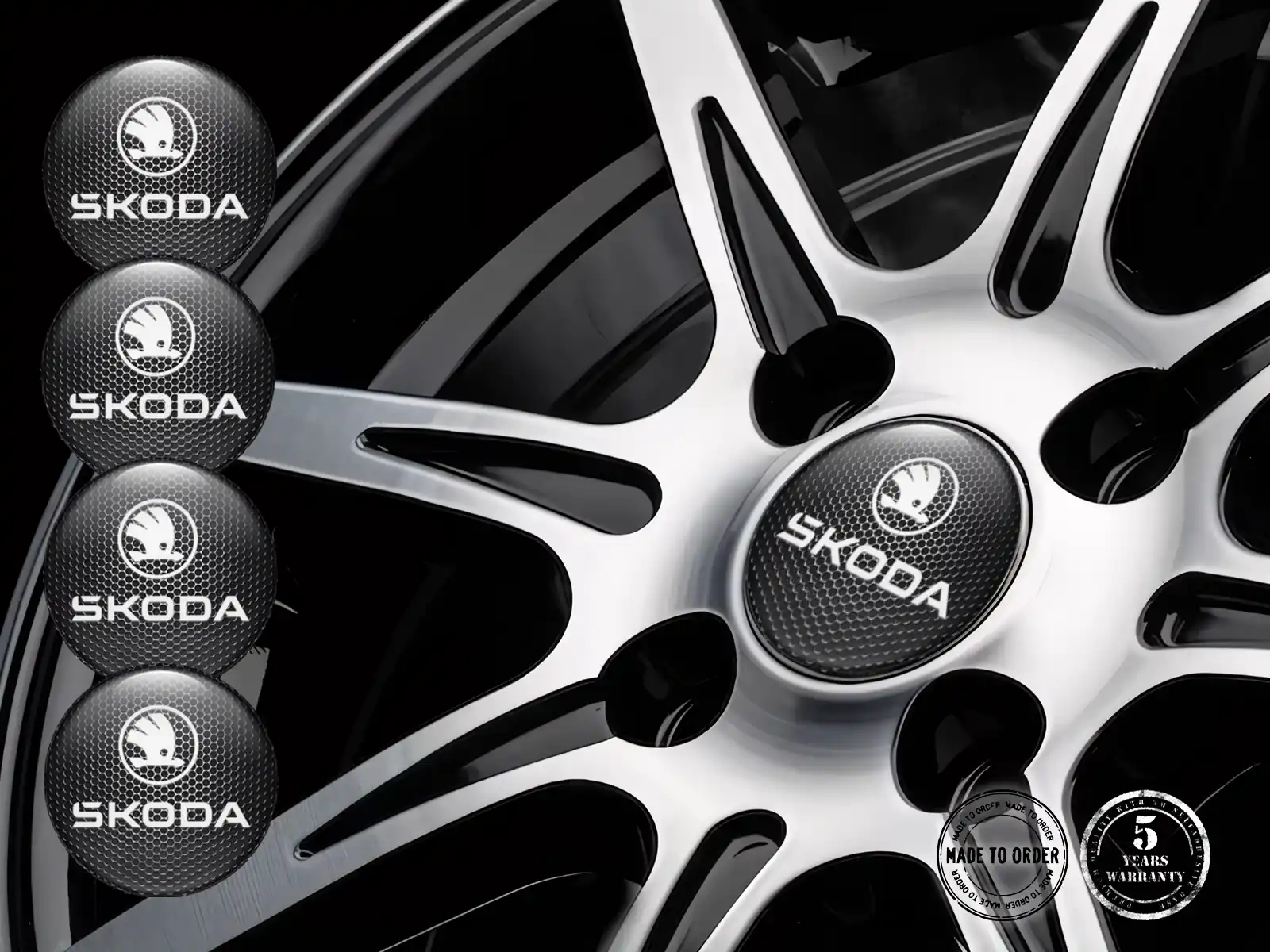 Skoda Wheel Stickers Style Racing Silicone Badges